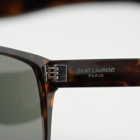 Saint Laurent SL424 002 Sunglasses Havana Square Frame, Grey Lenses main image 4